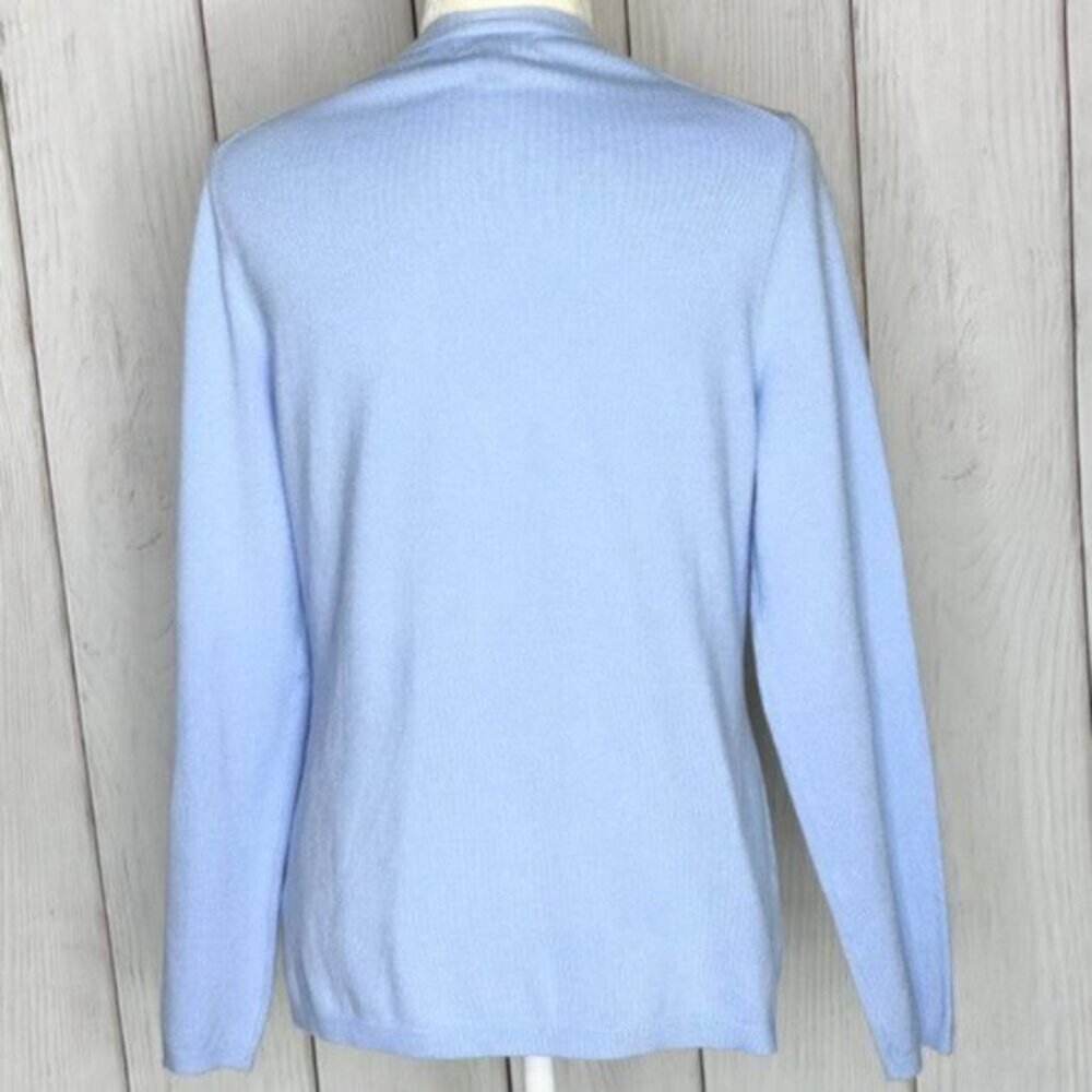 Lands' End Powder Blue Long Sleeve Cardigan Sweater. - Picture 2 of 3